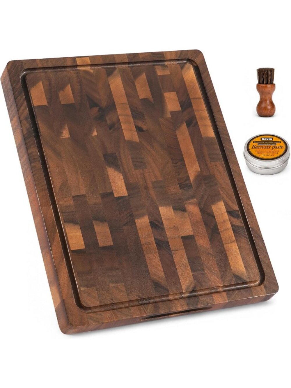 Solid Wood End Grain Walnut Cutting Board 17"x13" - Kitchen Essential, Durable